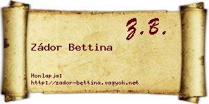 Zádor Bettina névjegykártya