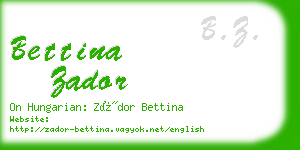 bettina zador business card